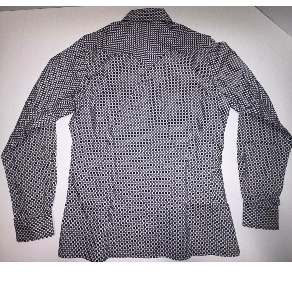 ROCKIES Women's Navy White Geometric Print Button Down Shirt Size M - Picture 10 of 14